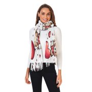 Winter Scarves for Women Teddy Bear with Heart Balloon Fashion Pashmina Shawl Wraps Long Blanket Scarf for Fall Spring