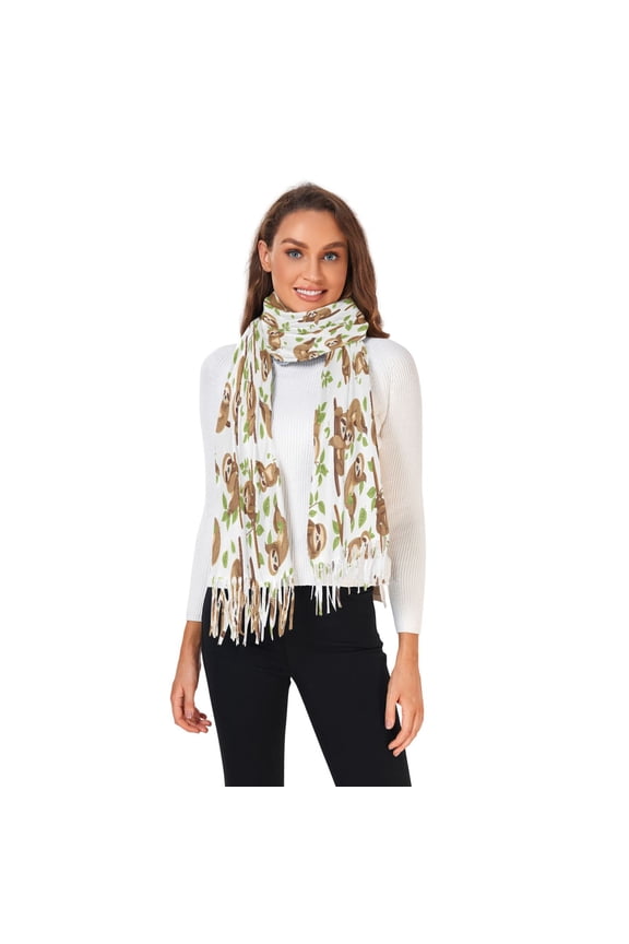 Winter Scarves for Women Various Pose Sloths Fashion Pashmina Shawl Wraps Long Blanket Scarf for Fall Spring