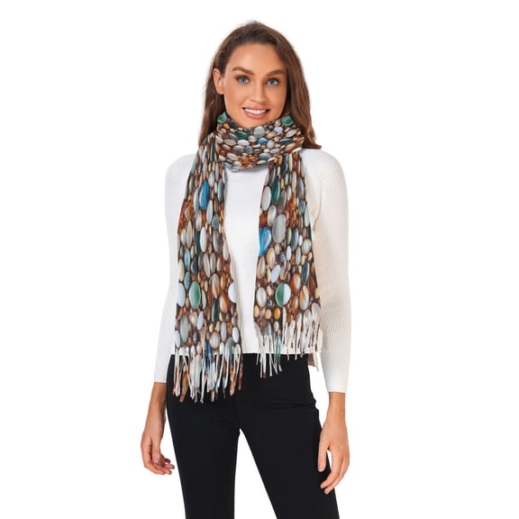 Winter Scarves for Women Various Shape Pebbles Fashion Pashmina Shawl Wraps Long Blanket Scarf for Fall Spring