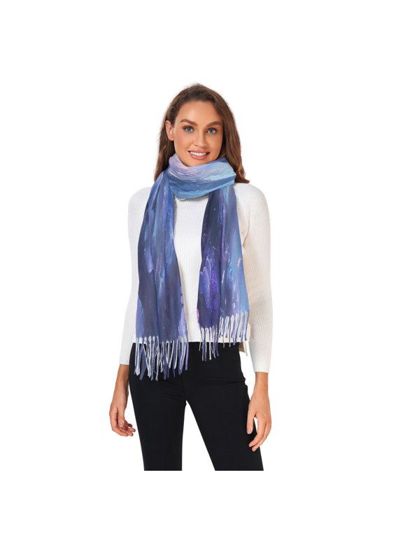 Winter Scarves for Women Whale in Underwater World Fashion Pashmina Shawl Wraps Long Blanket Scarf for Fall Spring