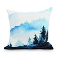 thumbnail image 1 of Winter Scene 16 Inch Blue Holiday Print Decorative Throw Pillow, 1 of 1