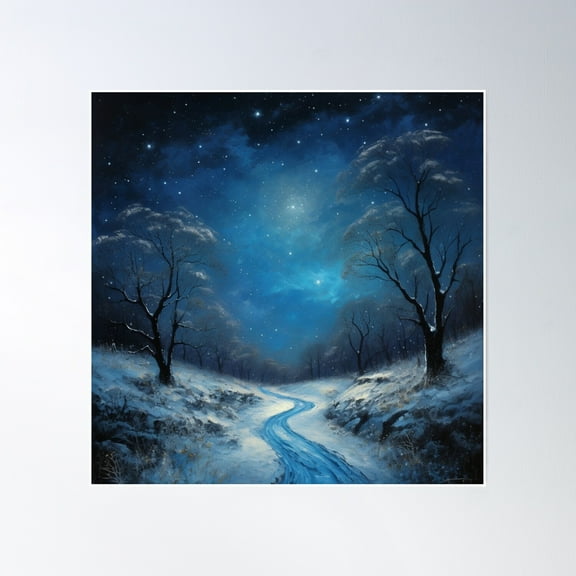 Winter Scene 2 Poster Wall Art, Modern Wall Decor, 24x24 UNFRAMED