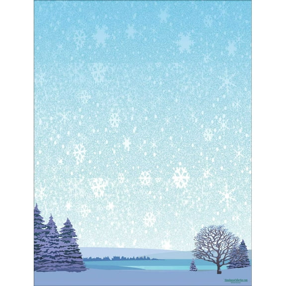 Winter Scene Letterhead Stationery - 60 Paper Sheets Per Stationery Pack - 6526