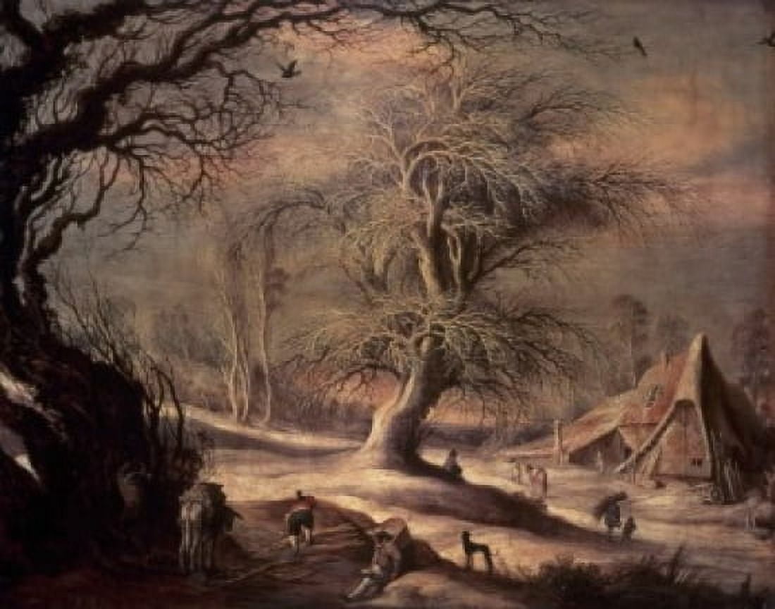 Winter Scene Painting Gisbert Leytens (1586-1656 Flemish) Hermitage Museum St Petersburg Canvas Art - Gisbert Leytens (18 x 24)