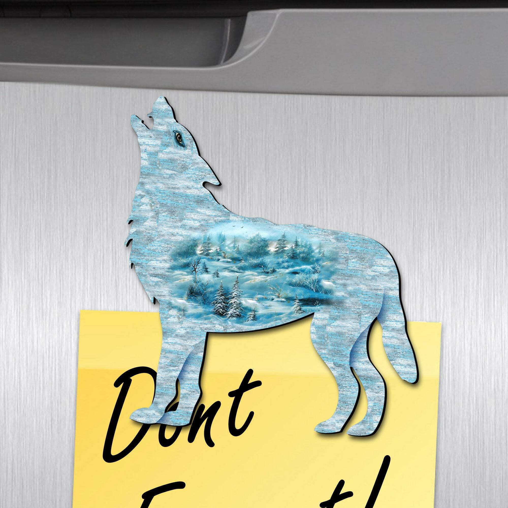 Winter Scene Wolf Shaped Refrigerator Magnets Set of 3 - Walmart.com