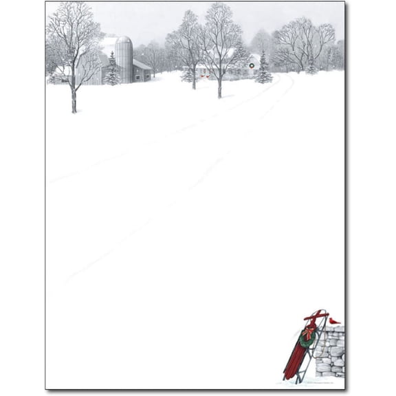 Winter Scene and Sled