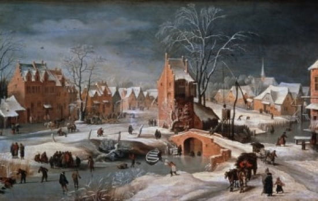 Winter Scene with Ice Skaters and Birds 16th Century Pieter Bruegel the Younger (ca1564-1638Flemish) Painting Canvas Art - Pieter Bruegel (24 x 36)