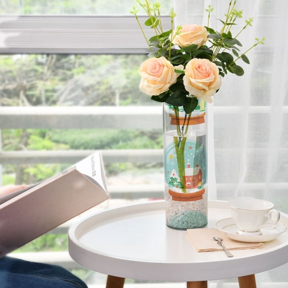 Winter Scenes Snow Globes Plastic Vase 11.8'' x 3.9'' Transparent Non Breakable Decorative for Family