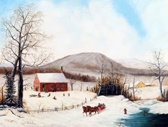 Winter School Days Canvas Art - Joseph Holodook (30 x 23)