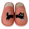 thumbnail image 1 of Winter Scuff Slippers for Women Men Funny Matching Cat Embroidery Corduroy Home Shoes Memory Foam Slip on Slides Watermelon Red 10, 1 of 5