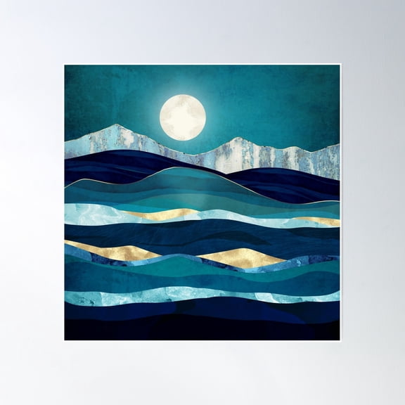 Winter Sea Poster Wall Art, Modern Wall Decor, 24x24 UNFRAMED