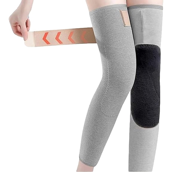 Winter Seamless Knee Warmers with Pockets, Thick Plush Leg Knee Pads Sleeves for Men Women Knee Sleeves Braces