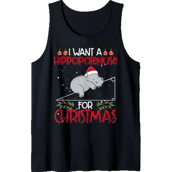 Winter Season Math Teacher Playful Hypotenuse Math Hippotenuse Tank Top Size S-3XL