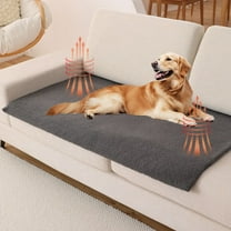 Winter Self Warming Pet Mat Cat Dog Bed Thermal Washable Non-Slip Bottom Portable Noise-Free Indoor Outdoor Self Heating Pad Fluffy Polyester for Small Pets Lightweight Gray