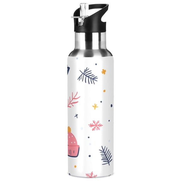 Winter Series Design 1000ml Double Walled Stainless Steel LeakProof Sports Bottle Thermo 8h Portable
