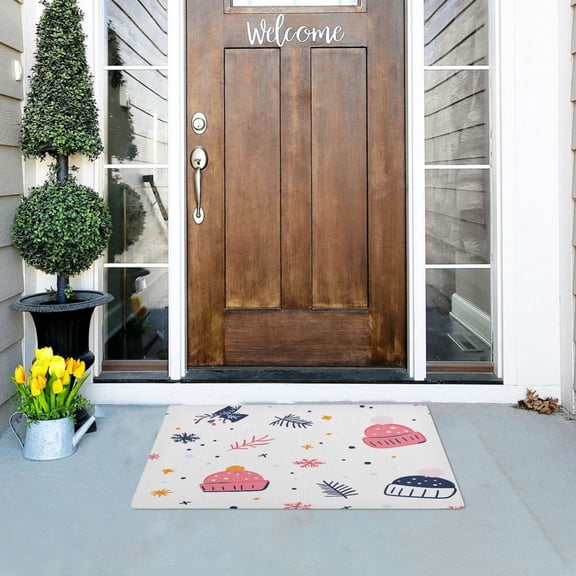 Winter Series Design Versatile Absorbent Door Mat, Non-Slip, Easy to Clean 32''x20''
