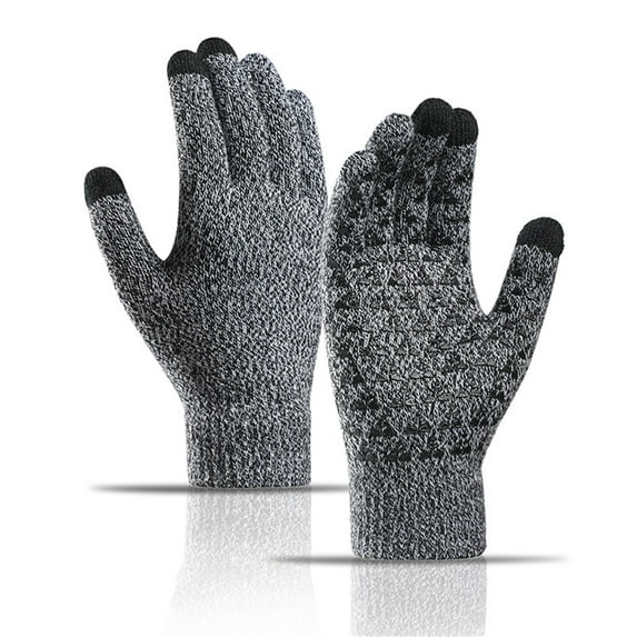 Winter Set Hat Scarves Touch Screen Gloves 3pcs Warm Men Women Fashion Thickening Plus Wool Neck Protect Cap Outdoor Riding (Gloves 3)