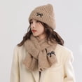 thumbnail image 1 of Winter Set for Evening Jogs Knit Cap with Scarf Lightweight Reflective Trim for Safety Hat Scarf, 1 of 4