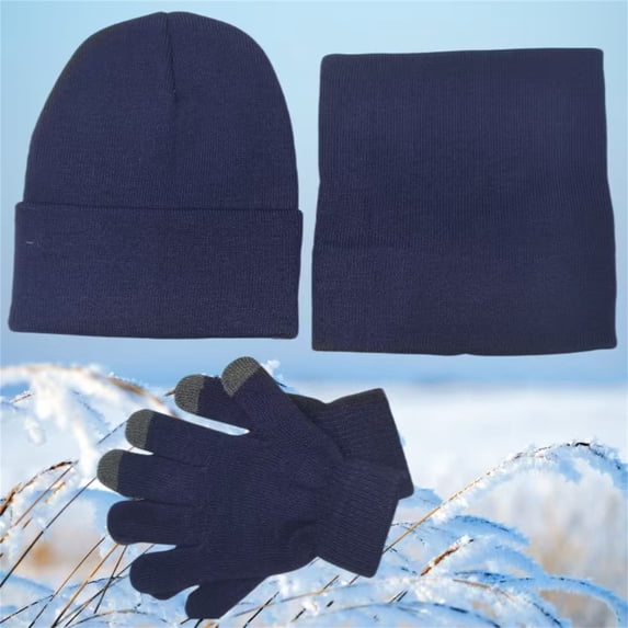Winter Set with Adjustable Beanie Stretchy Scarf Gloves Custom Fit for Comfort Scarf a Hat Gloves