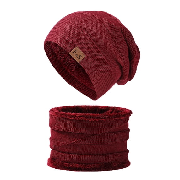 Winter Set with Mock Neck Scarf Fitted Beanie Sleek style for Layering Hat Scarf
