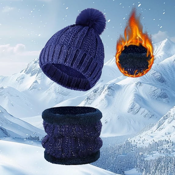 Winter Set with Reversible Beanie Scarf Two Looks in One Set Hat Scarf