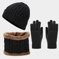 thumbnail image 1 of Winter Set with Roll Up Beanie Versatile Scarf Gloves 2 in 1 Hat Function Scarf a Hat Gloves, 1 of 5