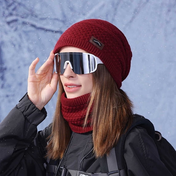 Winter Set with Tassel Scarf Classic Beanie Playful Design for Young Adults Hat Scarf