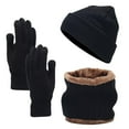 thumbnail image 1 of Winter Set with Thermal Lining Knit Cap Scarf Gloves Retains Body Heat Effectively Scarf a Hat Gloves, 1 of 5