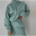 thumbnail image 1 of Winter Sexy Women Home Wear Suit Casual Pajamas Set Lady Female Soft Warm Long Sleeve Exposed Navel Vest Shorts Set, 1 of 10