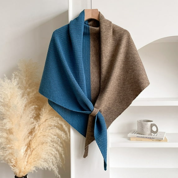 Winter Shawl Wraps Women Knitted Shawls and Wraps Cardigan Cape Pashmina Shoulder Top Sweater Shawl Scarf The preferred Blue