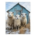 thumbnail image 1 of Winter Sheep and Faming Hut Whimsical Photograph Extra Large XL Wall Art Poster Print, 1 of 5