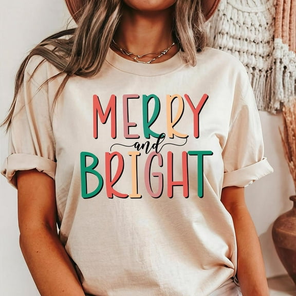 Winter Shirt: Merry and Bright Minimalist Tee Tshirt All Size S-5XL