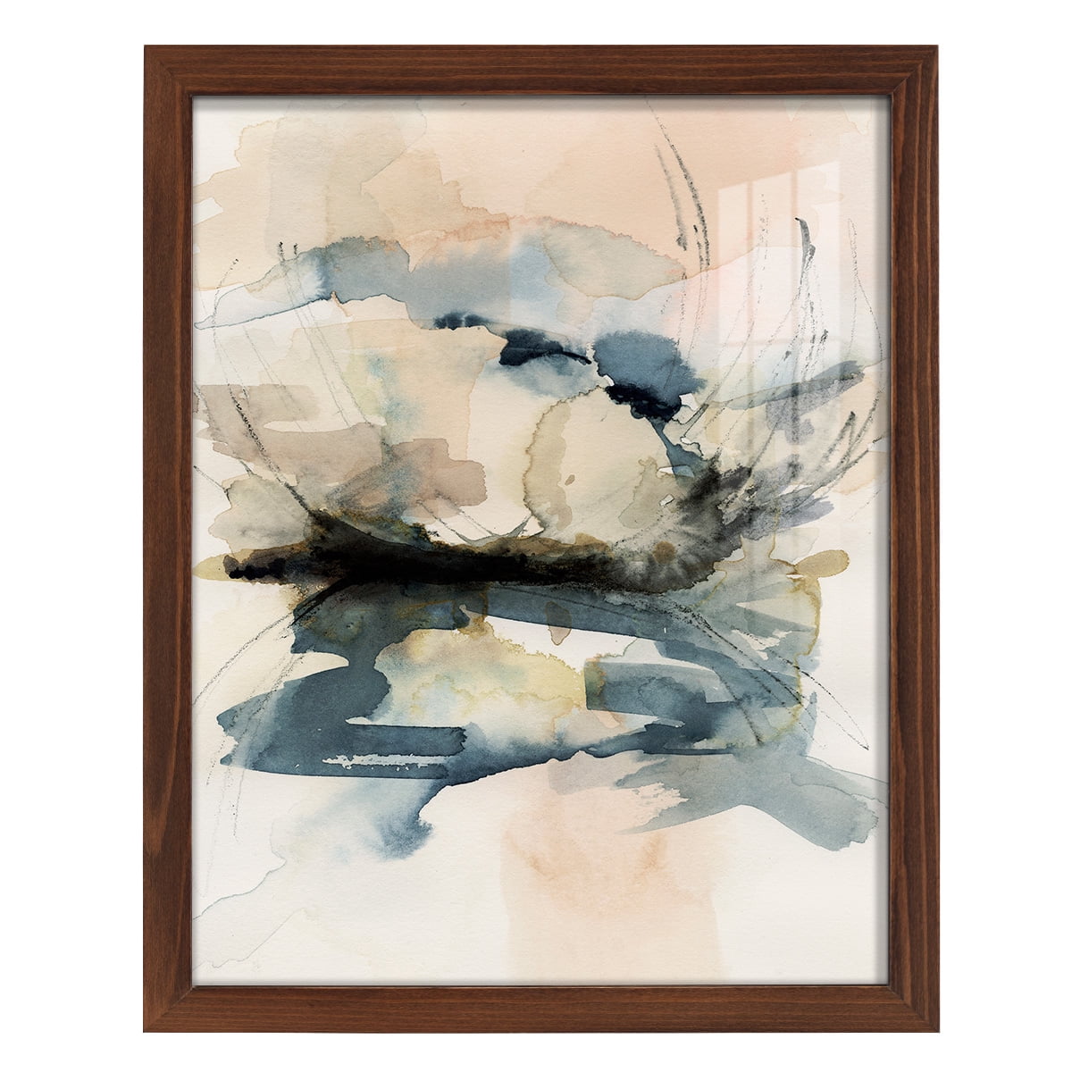 Winter Shoal I - Framed Print w/glass - Chestnut