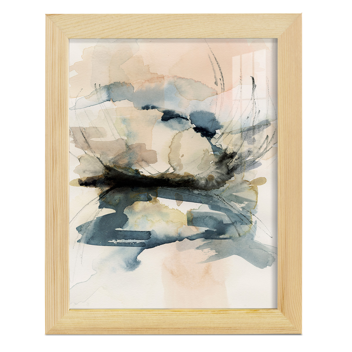 Winter Shoal I - Framed Print w/glass - Natural Wood