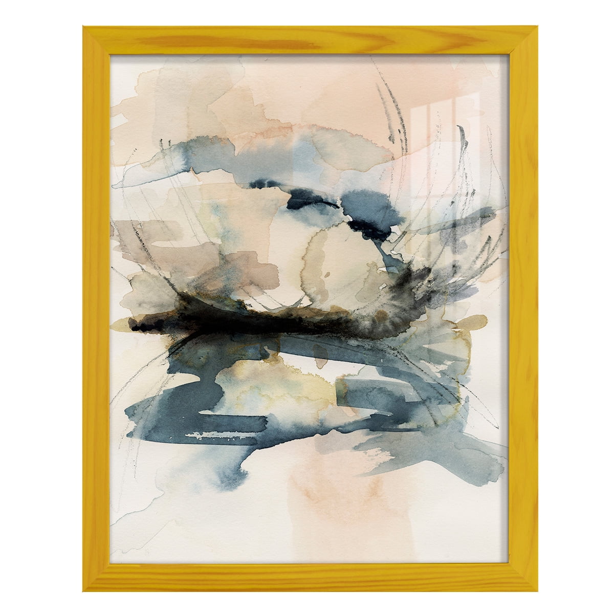 Winter Shoal I - Framed Print w/glass - Sunflower Yellow