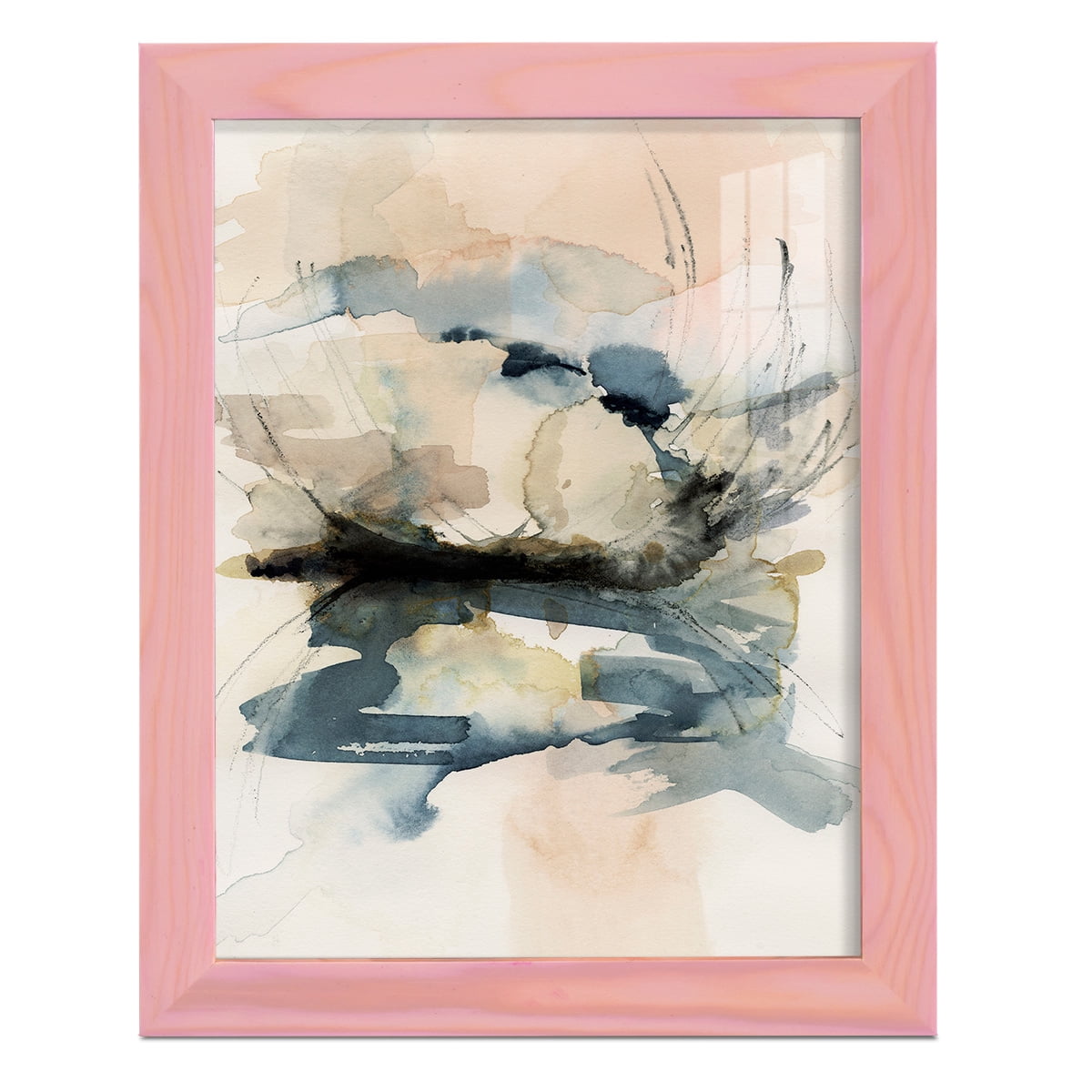 Winter Shoal I - Framed Print w/glass - Sunset Pink