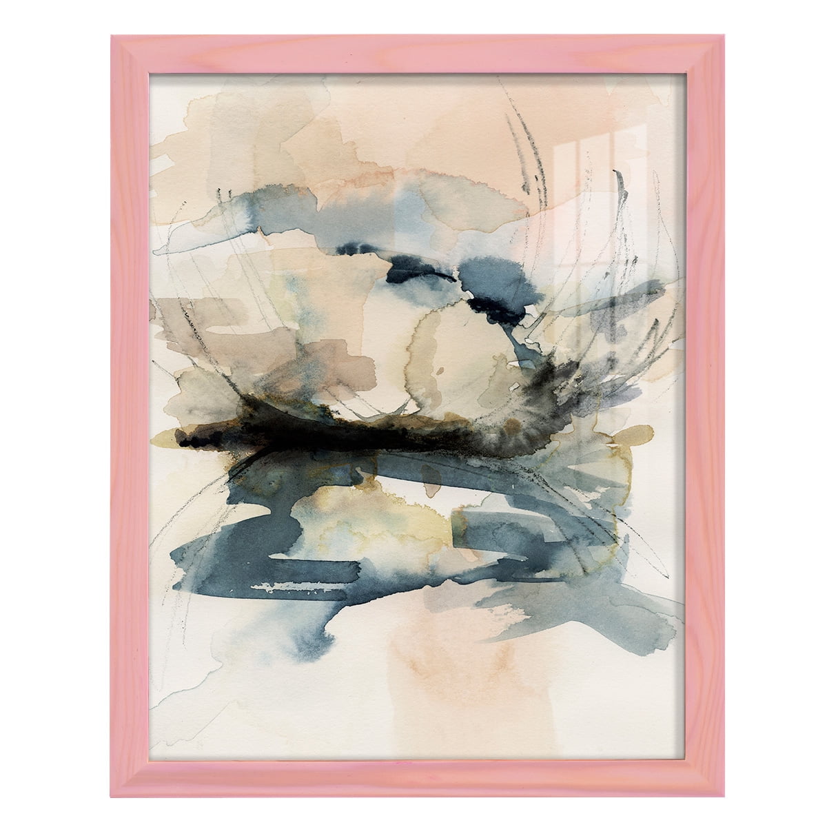 Winter Shoal I - Framed Print w/glass - Sunset Pink