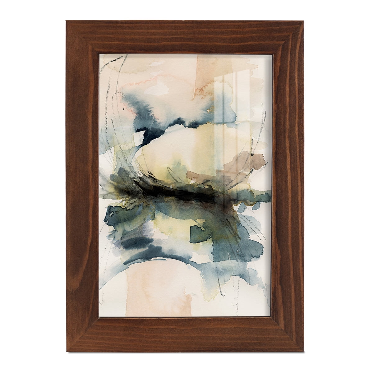 Winter Shoal II - Framed Print w/glass - Chestnut