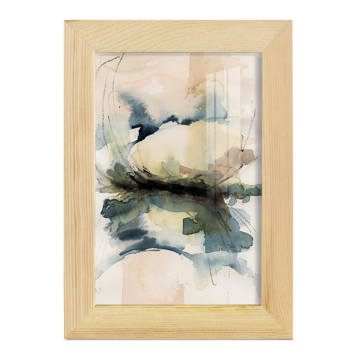 Winter Shoal II - Framed Print w/glass - Natural Wood