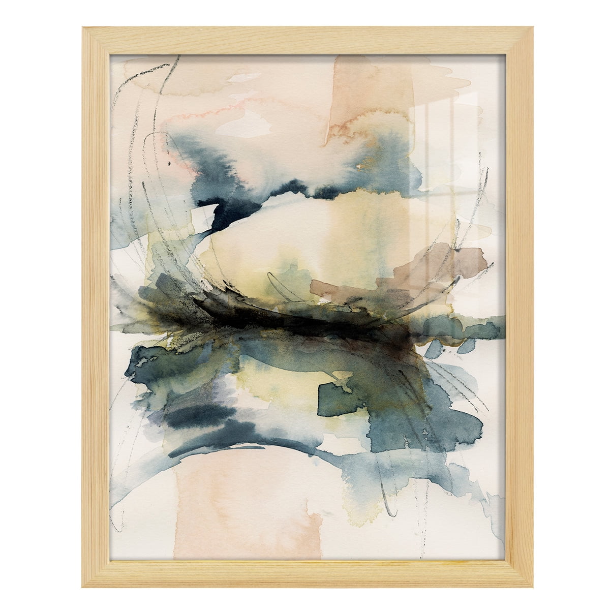 Winter Shoal II - Framed Print w/glass - Natural Wood