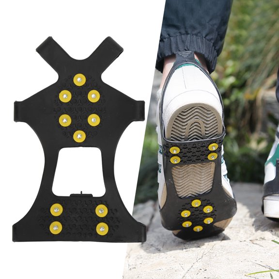 Winter Shoe Spikes, 10 Stainless Steel Studs For Secure Footing, Ice Fishing Hiking