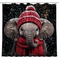 thumbnail image 1 of Winter Shower Curtain Christmas Shower Curtain, Cute Elephantes Shower Curtains for Bathroom, Snow Fabric Bath Curtains Set with 12 Hooks, 1 of 6