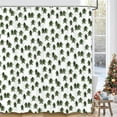 thumbnail image 1 of Winter Shower Curtain Green Christmas Tree Winter Snow Forest Bathroom Decor Teal Green Pine Tree Bath Curtain Winter Nature Scene Xmas Holiday Hooks Included 72X72IN, 1 of 6