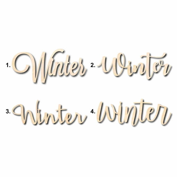 Winter Sign Unfinished Wood Cutout Home Decor DIY Option 2- 30" Wide / 1/4"