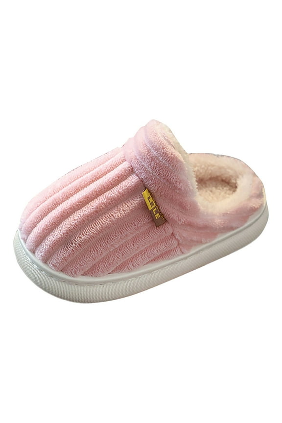 Winter Simple Fashionable Versatile Girls Kids Dance Warm up Booties And Boys Kids Slippers Warm Toddler Cotton Slippers Princess for Toddler Girls Little Kid Big Kid Vertical Texture Warm And Non Sli