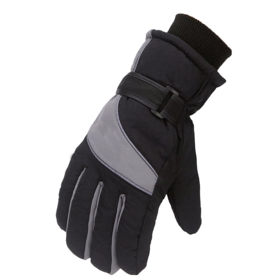 Winter Ski Gloves for Adults, Waterproof Windproof Insulated Thermal Gloves for Men and Women, Snowboarding, Skating, and Outdoor Cold Weather Activities, Solid Color Durable Design Grey