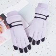 thumbnail image 1 of Winter Ski Gloves with Touch Screen, Waterproof Thick Fleece Lined Thermal Gloves, Windproof Cold Weather Riding Gloves for Cycling, Hiking, Running and Snow Sports-Purple, 1 of 3