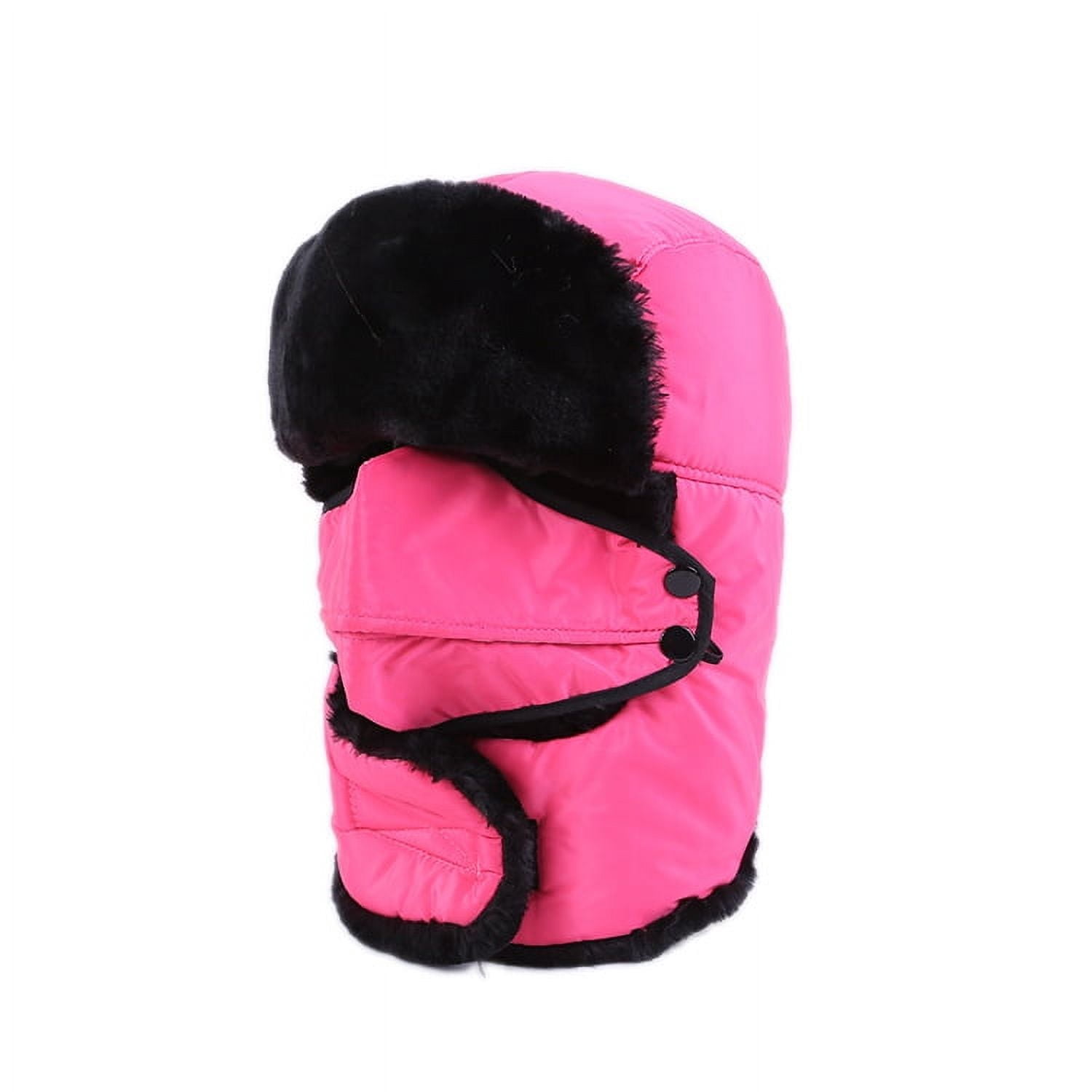 Winter Ski Hat with Winter Ear Flap and Ski Windproof Mask Red