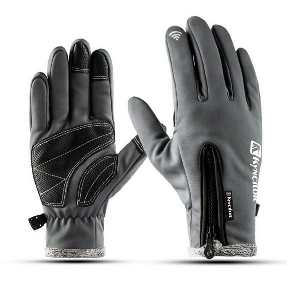 Winter Ski & Snowboard Gloves with Wrist Leashes - Waterproof & Windproof Snow Gloves for Skiing, Snowboarding, Shoveling - Nylon Shell, Thermal Insulation & Synthetic Leather Palm - Fits Men & Women