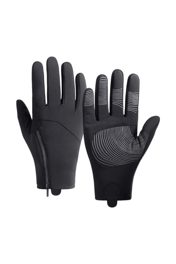Winter Skiing and Outdoor Riding Zipper Screen Gloves with Thick Velvet Warm Insulation for All Weather